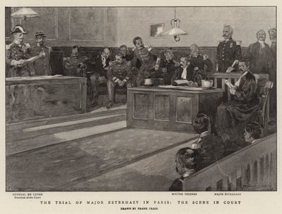 El juicio del mayor Esterhazy en París, la escena en el tribunal de Frank Craig